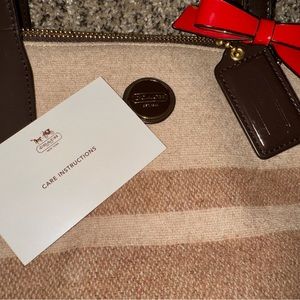 Coach Purse Brown Wool